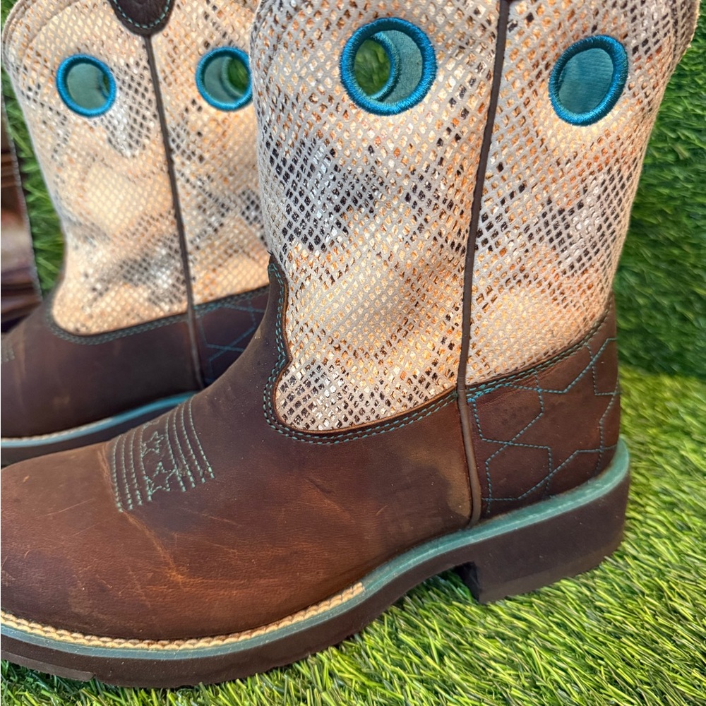 Ariat Fatbaby Heritage Python Print Brown Leather… - image 3